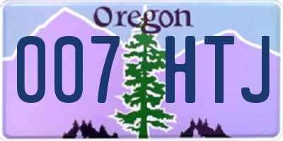 OR license plate 007HTJ