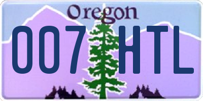 OR license plate 007HTL