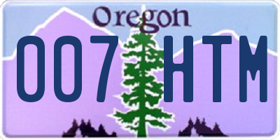 OR license plate 007HTM