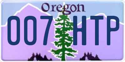 OR license plate 007HTP