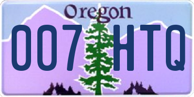 OR license plate 007HTQ