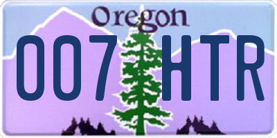 OR license plate 007HTR