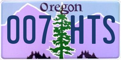 OR license plate 007HTS