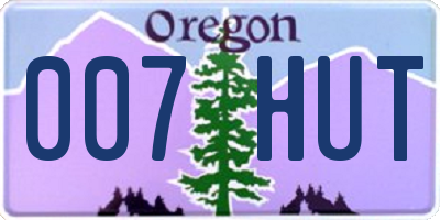 OR license plate 007HUT