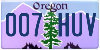 OR license plate 007HUV