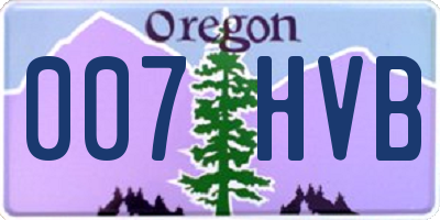 OR license plate 007HVB