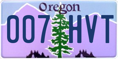 OR license plate 007HVT