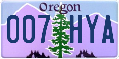 OR license plate 007HYA