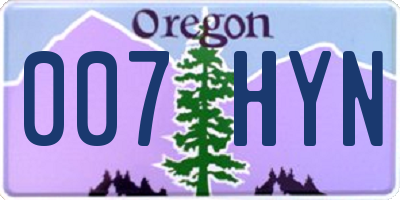 OR license plate 007HYN