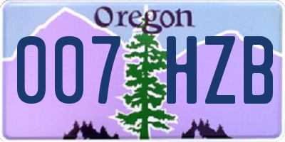 OR license plate 007HZB