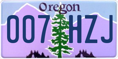 OR license plate 007HZJ