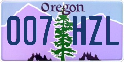 OR license plate 007HZL