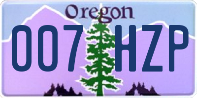 OR license plate 007HZP