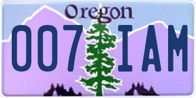 OR license plate 007IAM