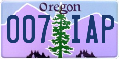 OR license plate 007IAP