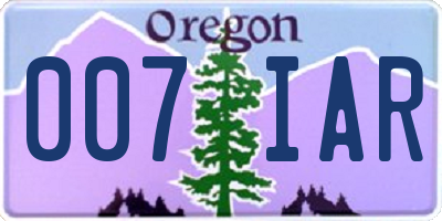 OR license plate 007IAR
