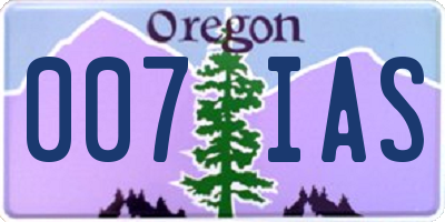 OR license plate 007IAS