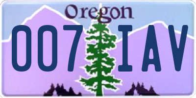 OR license plate 007IAV
