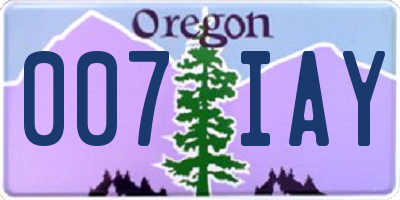 OR license plate 007IAY