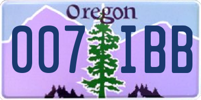 OR license plate 007IBB