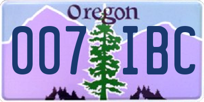 OR license plate 007IBC