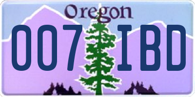 OR license plate 007IBD