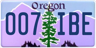 OR license plate 007IBE