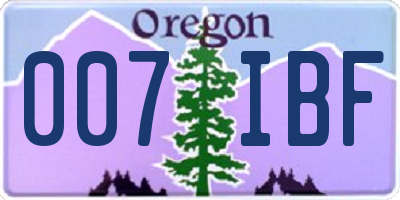 OR license plate 007IBF