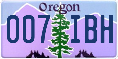 OR license plate 007IBH