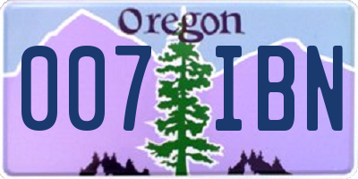 OR license plate 007IBN