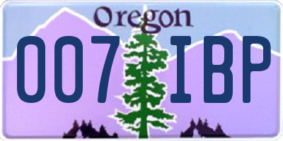 OR license plate 007IBP
