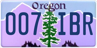OR license plate 007IBR