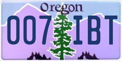 OR license plate 007IBT