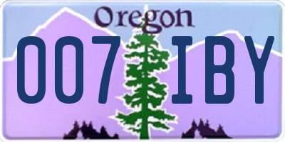 OR license plate 007IBY