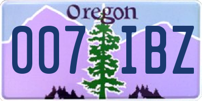 OR license plate 007IBZ