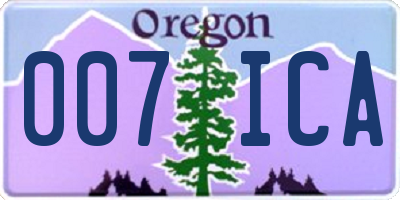 OR license plate 007ICA