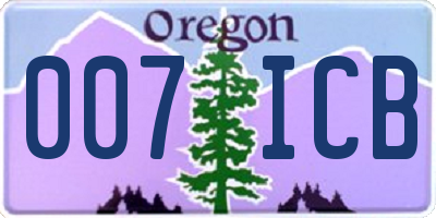 OR license plate 007ICB