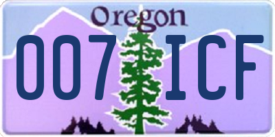 OR license plate 007ICF
