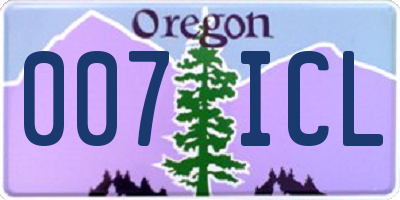 OR license plate 007ICL