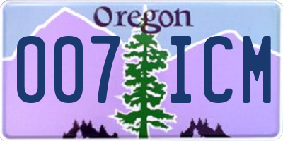 OR license plate 007ICM