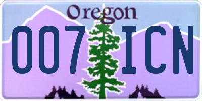 OR license plate 007ICN