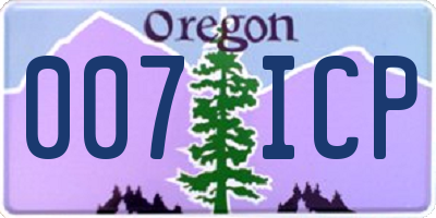OR license plate 007ICP