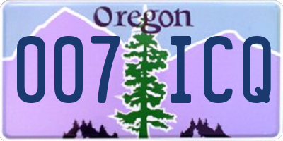 OR license plate 007ICQ