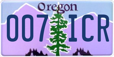 OR license plate 007ICR