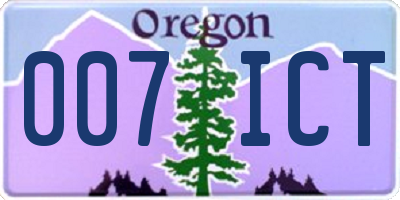 OR license plate 007ICT