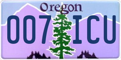 OR license plate 007ICU