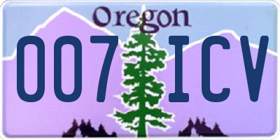 OR license plate 007ICV