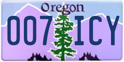 OR license plate 007ICY