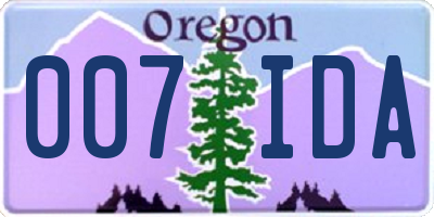 OR license plate 007IDA