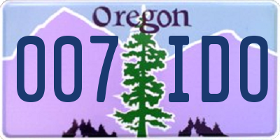 OR license plate 007IDO